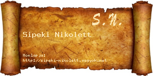 Sipeki Nikolett névjegykártya